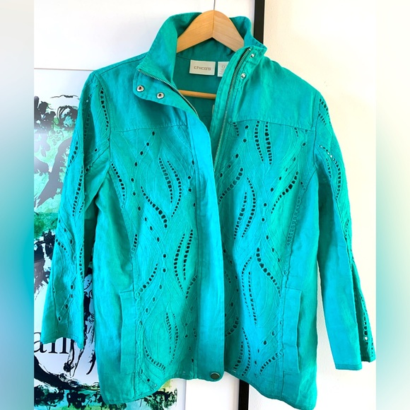 Chico's Jackets & Blazers - Chicos Eyelet Linen Jacket